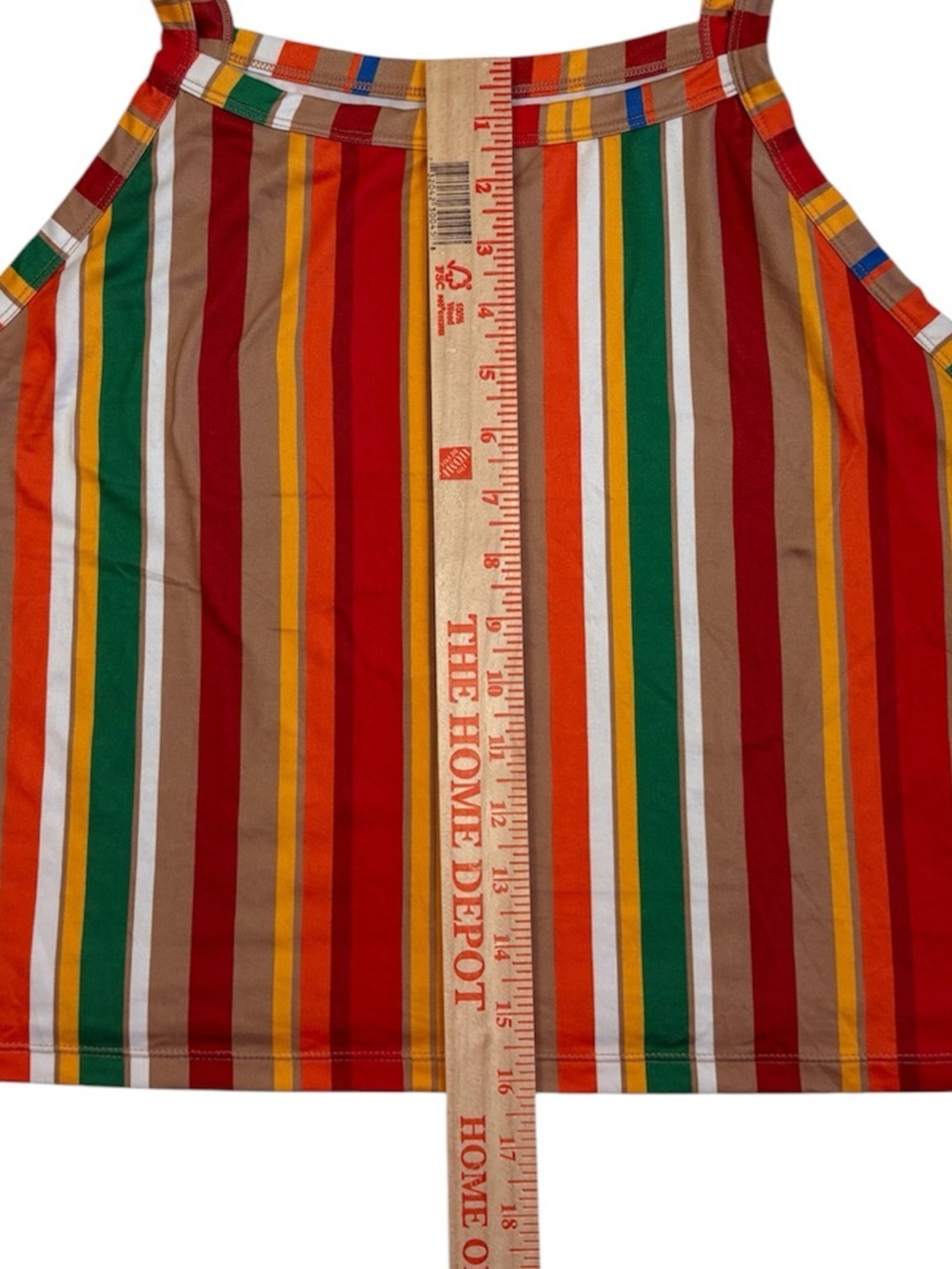 It's® Striped Multicolor Cropped Tank Plus Size Like New 2X Summer Boho Festival - Picture 4 of 5